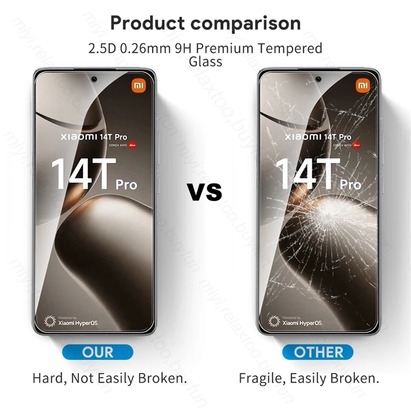 Premium Clear Protective Case with 3Pcs Tempered Glass Screen Protectors - 9H Hardness
