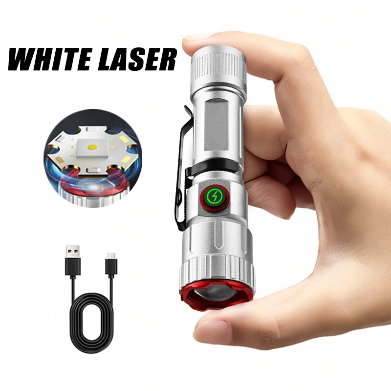 Multi Functional Mini LED Flashlight Rechargeable Strong Emergency Lighting Spotlight Waterproof Outdoor Camping Torch