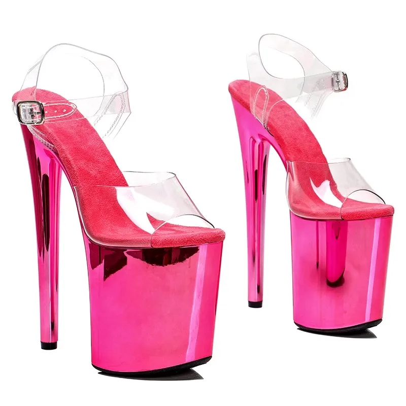 

LAIJIANJINXIA New 20CM/8inches PVC Upper Fashion Sexy Exotic High Heel Platform Party Women Sandals Pole Dance Shoes 014