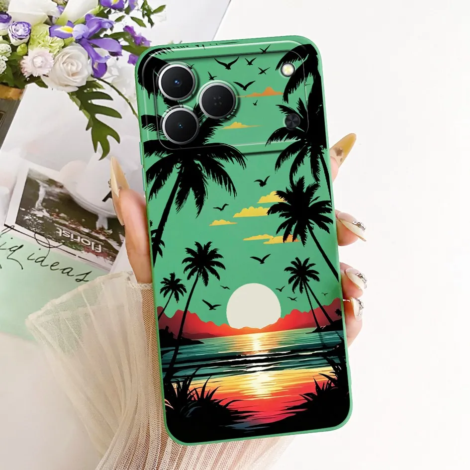 Cute Cartoon Cat Painted Soft Silicone Phone Case Cover