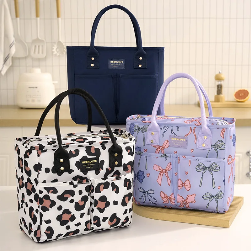 Chic Insulated Lunch Tote with Bow Design – Stylish, Waterproof Cooler Bag