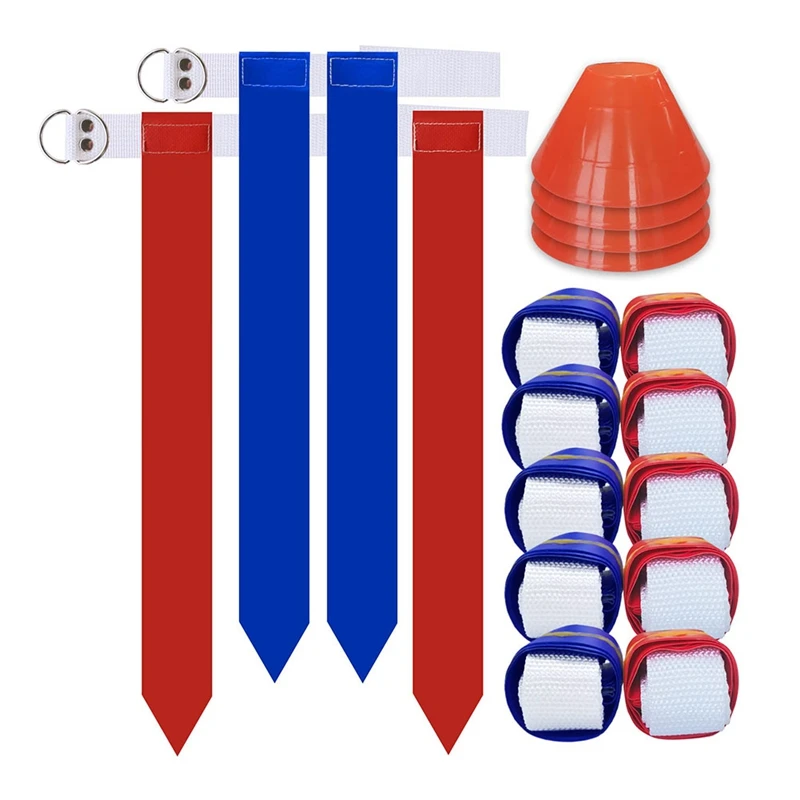 

Hot Flag Football Set, 10 Player Flag Football Belts And Flags Set, Complete Indoor & Outdoor Training Set