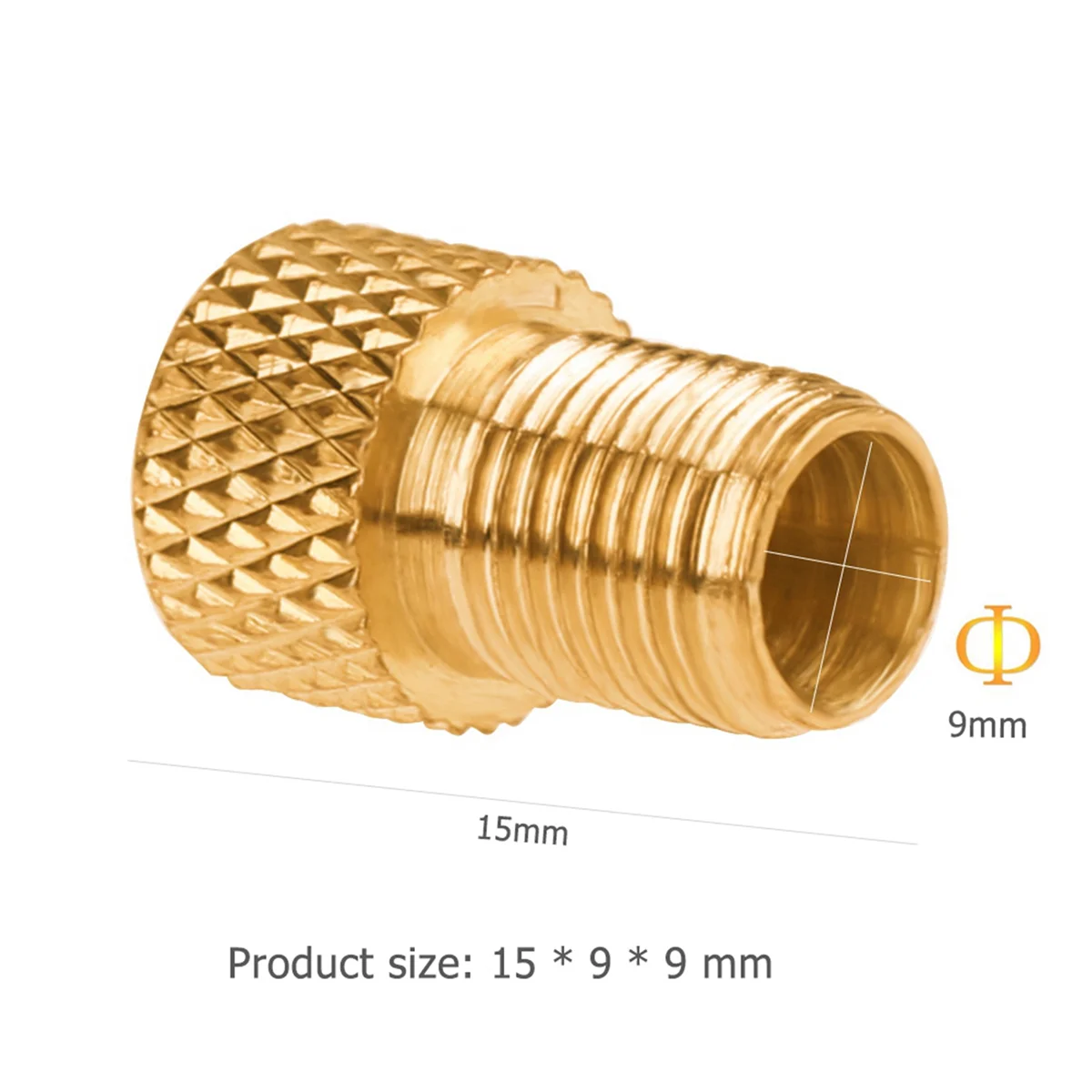 BAAU 100Pcs Bike Valve Adaptor Pump Bicycle Convert Presta to Schrader Copper Valve Adaptor Gas Nozzle Tube Cycling Tool