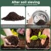 Dirt Sifter Set for Gardening Bonsai Detachable Stainless Steel Soil Sieve Set With Shovel Easy to Clean Interchangeable Meshes 3