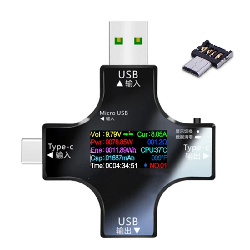 

2 in 1 Type-C USB Tester USB Voltmeter Ammeter Current Tester Multimeter