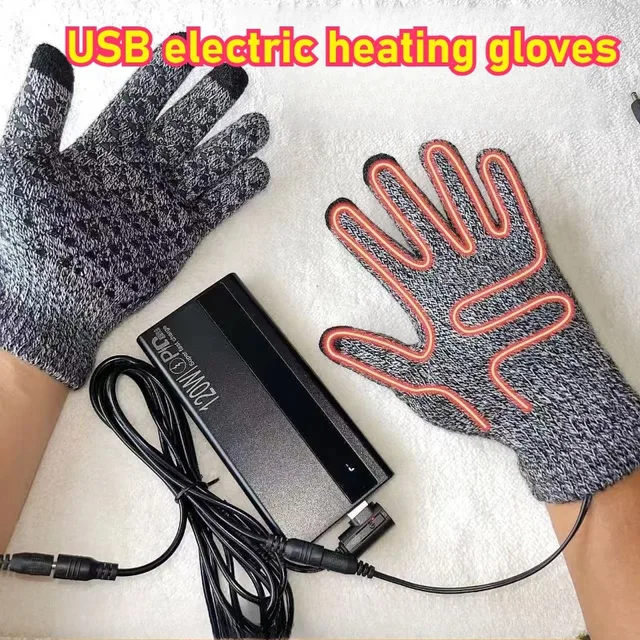 USB Heated Gloves Touchscreen Rechargeable Thermal Thickened for Skiing Motorcycle Cycling Commuting Outdoor Winter Activities 2
