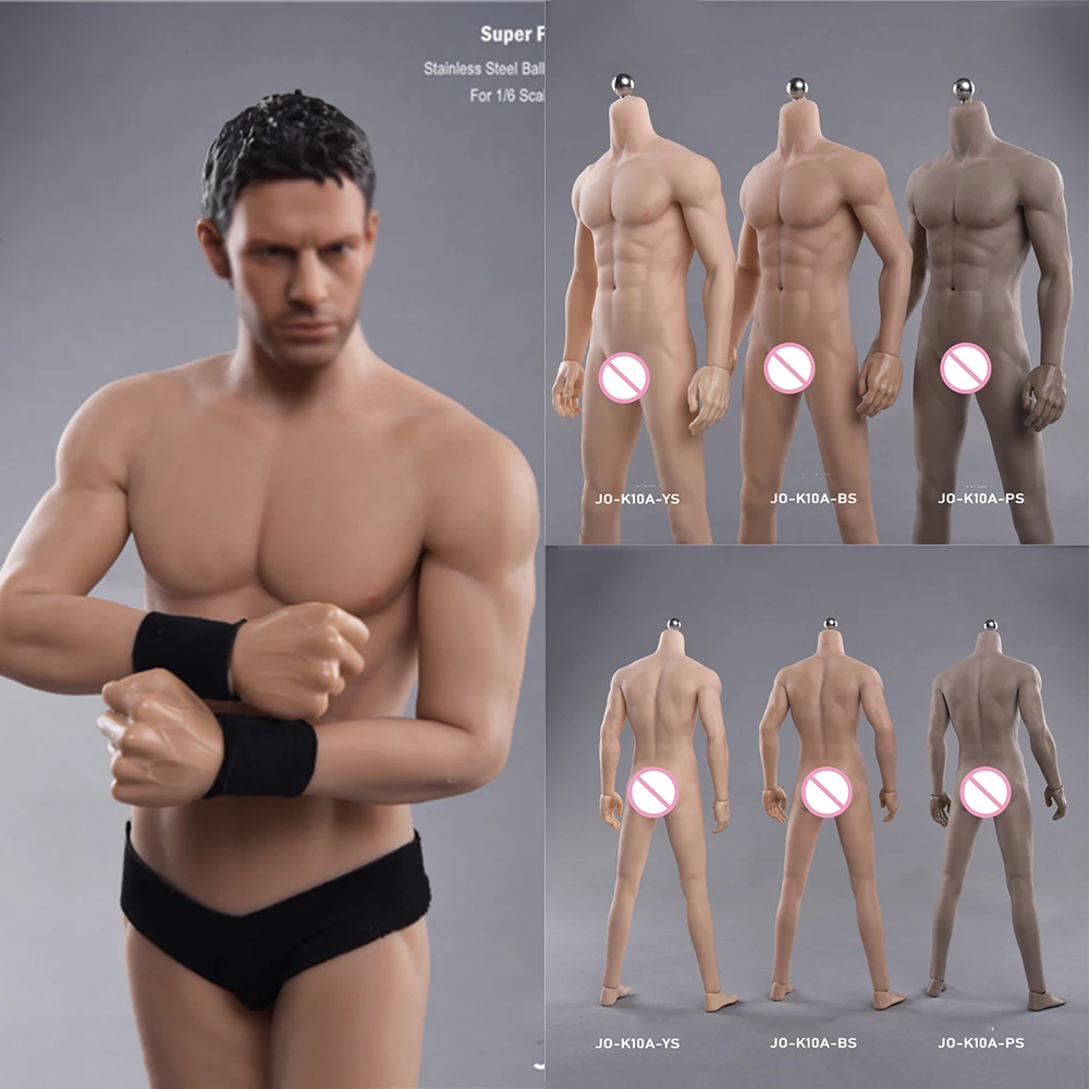 

JOK-10A Black/Pale/Suntan Skin 1/6 New Bodybuilding Male Super-Flexible Seamless Body Stainless steel Skeleton with Genitalia