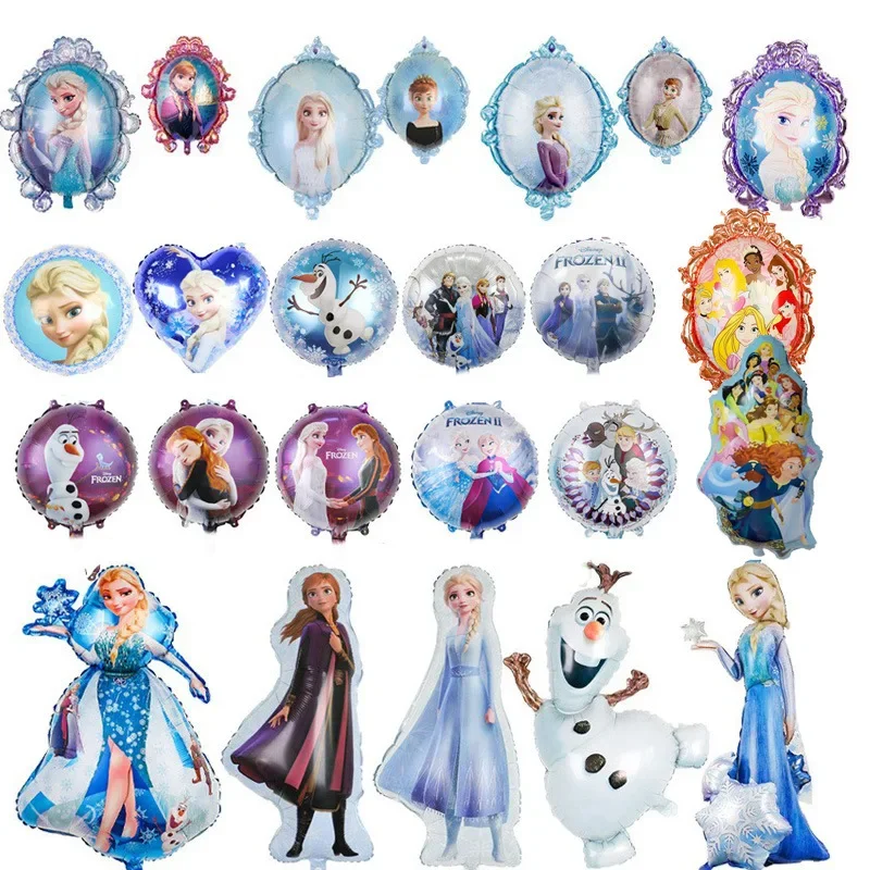Disney Standing Pose Princess Elsa Anna Snowflake Magic Mirror Aluminum Foil Balloon Birthday Party Decoration New "Frozen"