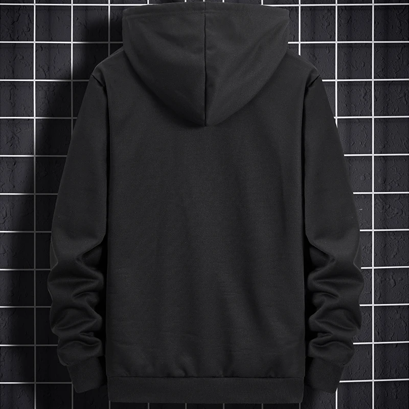 Solid color Hooded Pullover Autumn Thin Style Long Sleeved Sweatshirt Men's Outdoor Running Sweatshirt Youth Top