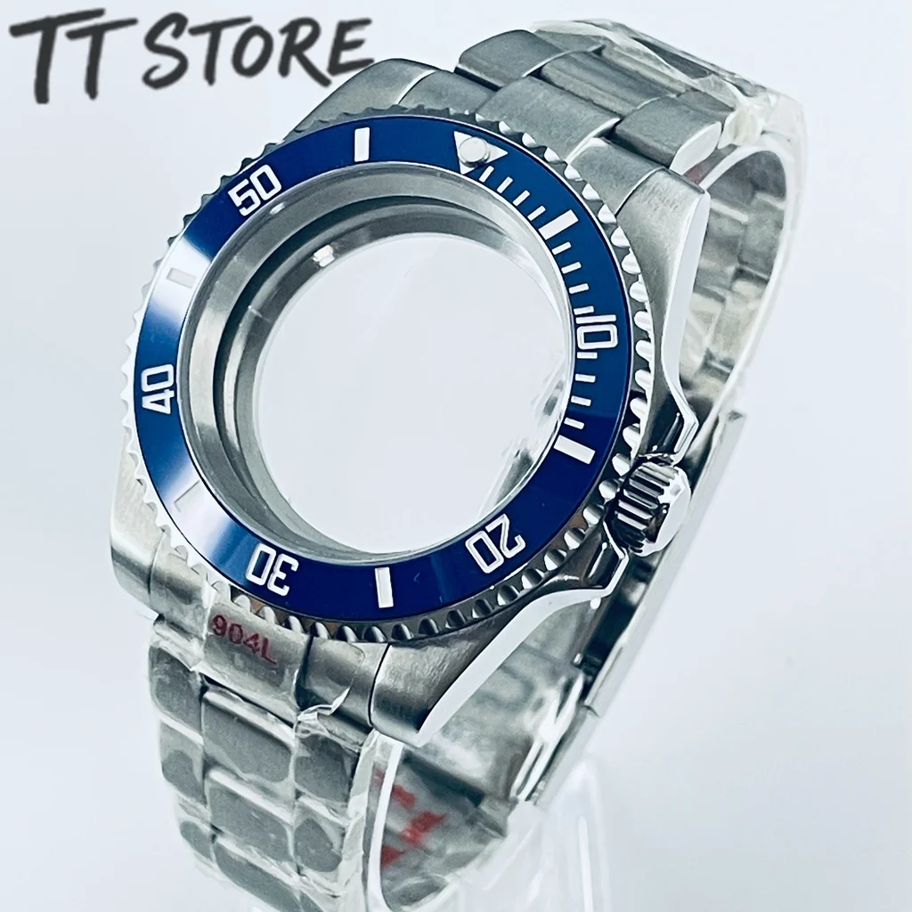 Silver 40mm Watch with Ceramic Bezel and Sapphire Case