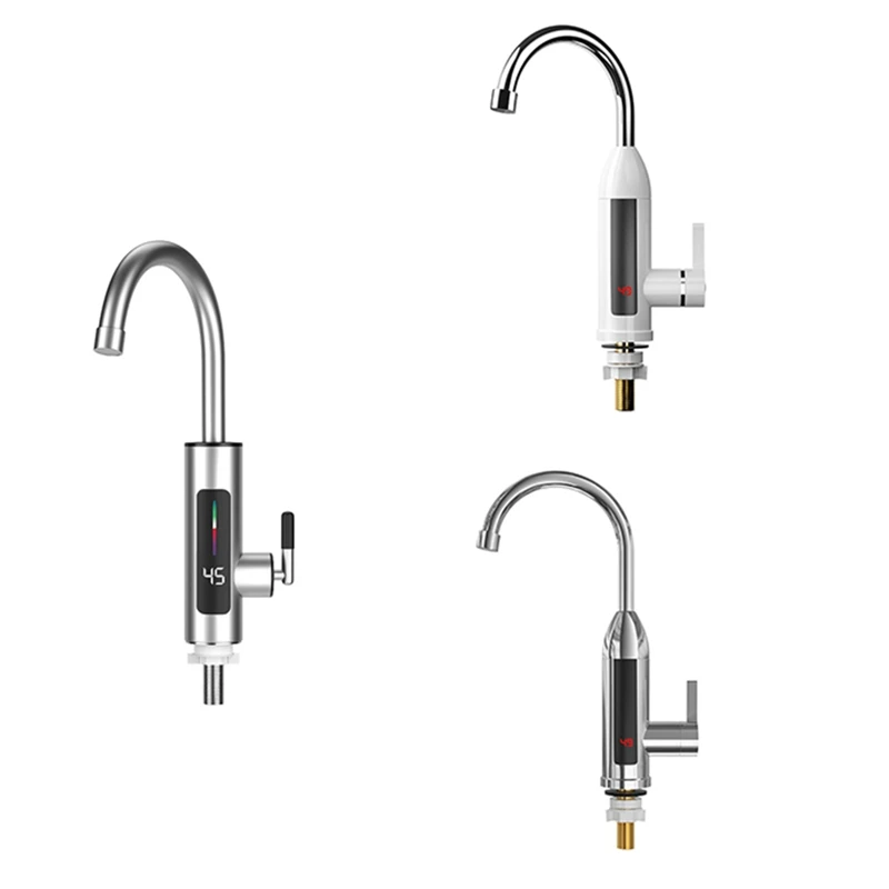 

Electric Kitchen Water Heater Tap Instant Hot Stainless Steel Water Faucet Heater Cold Heating Faucet EU Plug