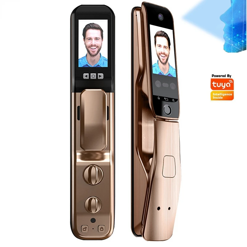 Fingerprint 3D Face Recongintion Fingeprint Smart Door Lock Tuya Wifi APP Remote Control Digital Lock Keyless Touch Screen