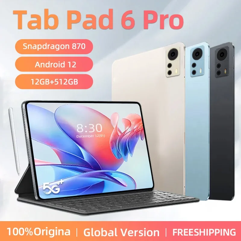 

Tablet Pad 6 Pro Android 12 Snapdragon 870 2023 Original Global Version Tablets PC 12GB+512GB 5G Dual SIM Card WIFI HD 4K Mi Tab