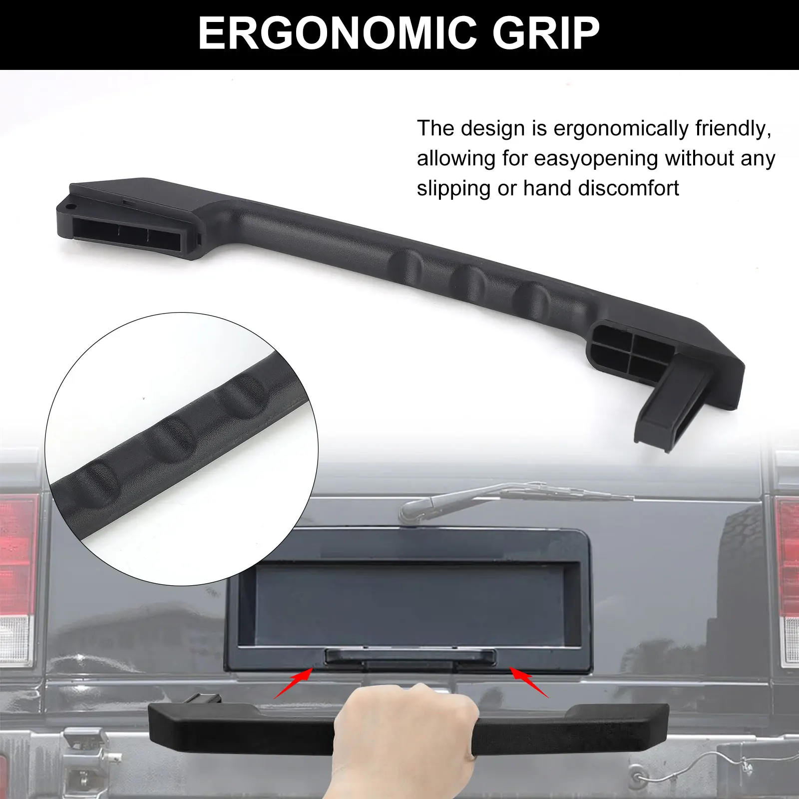 مقبض الباب الخلفي الأسود رافعة خارجية مزخرفة لهامر...