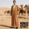 Men Robe Arab Embroidered Long Sleeve Tassel Gold Bead Outerwear Muslim Open Front Cardigan Traditional Ethnic Cloak