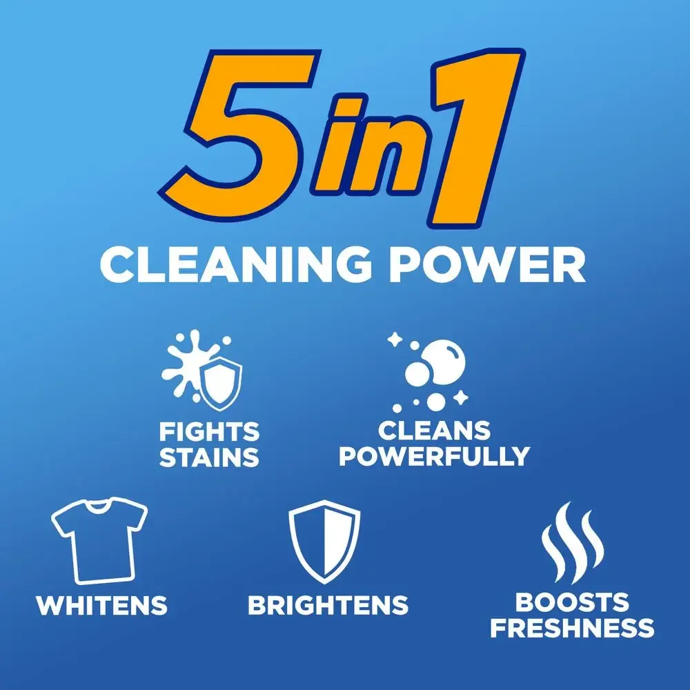 Laundry Detergent with OxiClean Stain Fighter Fresh Scent 128 Loads High Efficiency Liquid Cleaner ARM & HAMMER Power Boost