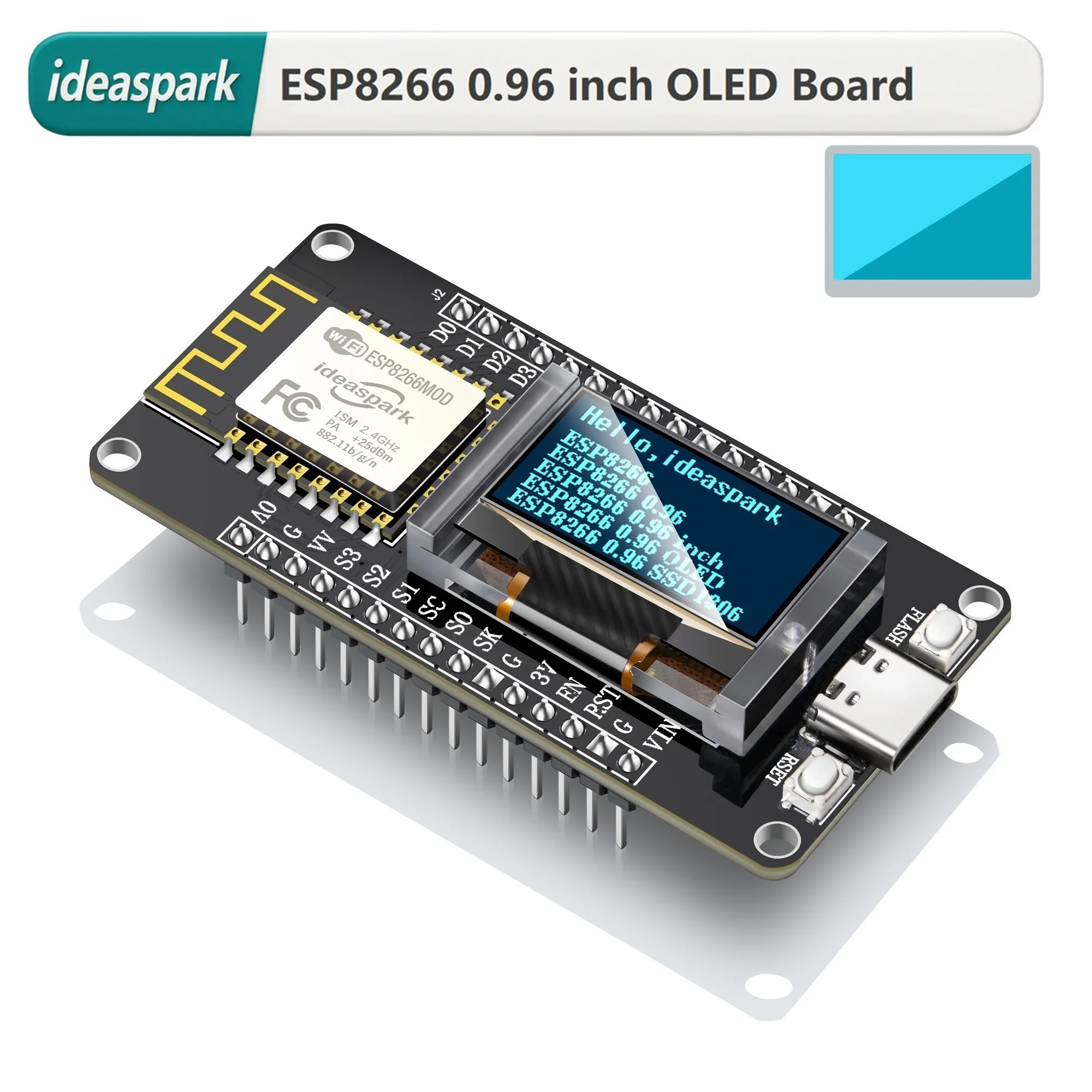 ตัวเลือกสินค้า บอร์ดพัฒนา ESP8266 NodeMCU พร้อมจอ OLED 0.96 นิ้ว