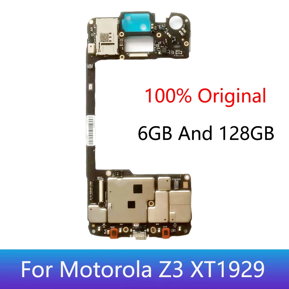 

Original For Moto Z3 XT1929 Motherboard Mobile Electronic Panel Mainboard Circuits With Chips Plate 6GB And 128GB ,For Z3 Play