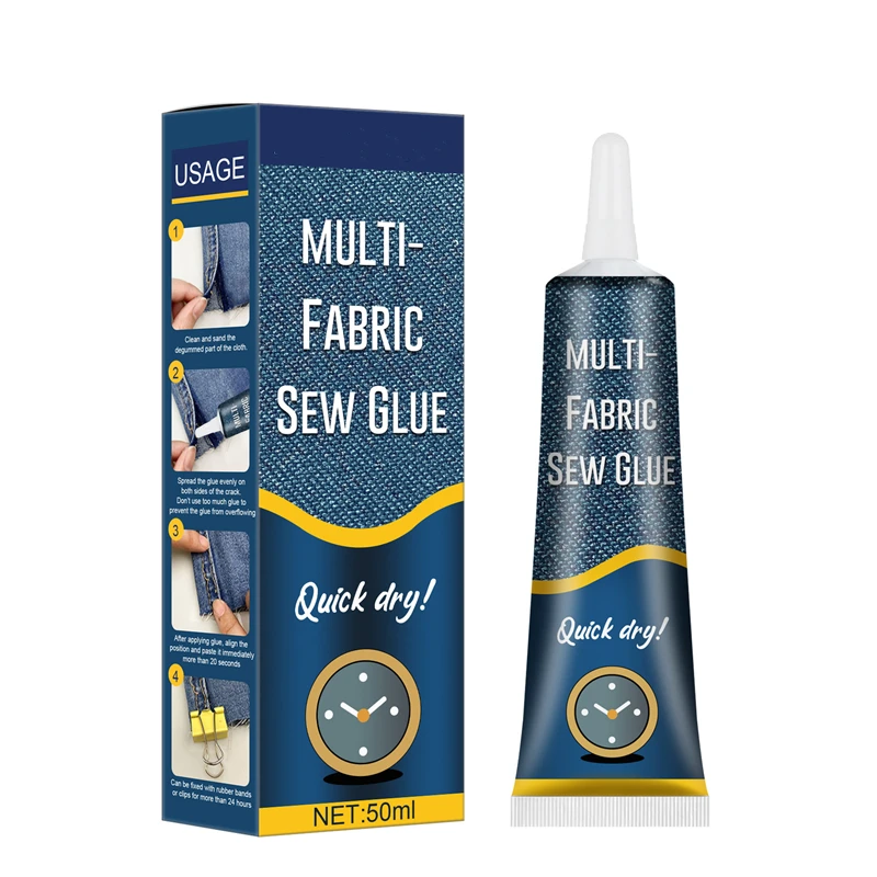 50ML Liquid Instant Fabric Sew Glue Leather Sew Glue Kit Secure Fast