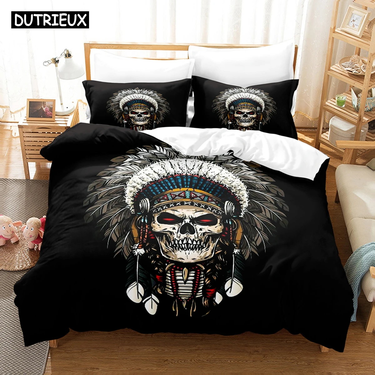

3D The Skeleton Bedding Sets Duvet Cover Set With Pillowcase Twin Full Queen King Bedclothes Bed Linen