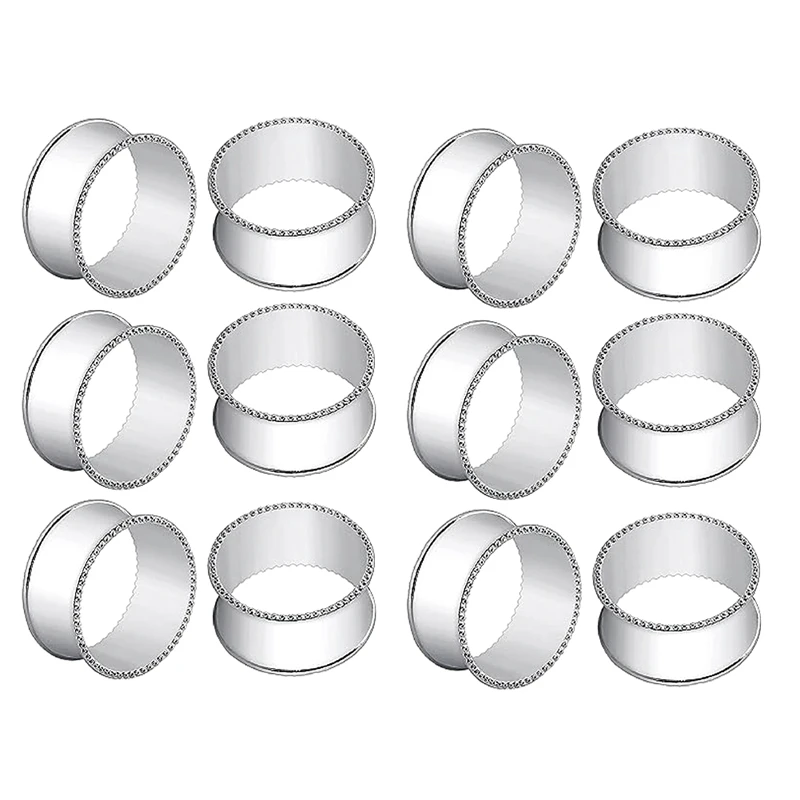 

12 Piece Drum-Shaped Bead Side Napkin Rings Delicate Serviette Buckles Easy Install