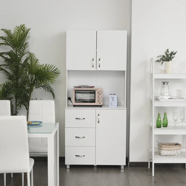 Mueble auxiliar mueble cocina para microondas Yuka, aparador color blanco,  muebles para el hogar, mueble almacenaje cocina - AliExpress