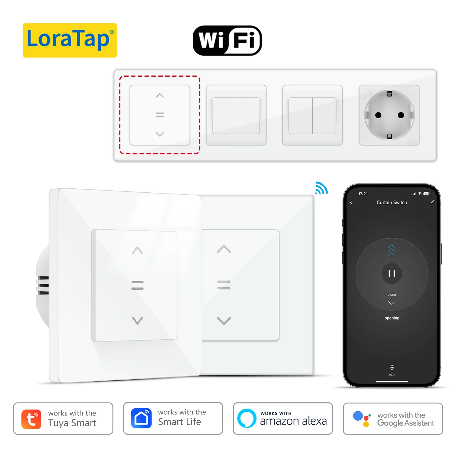 LoraTap Tuya 스마트 라이프 커튼 분리형 패널 스위치 모터 작동 시간 설..