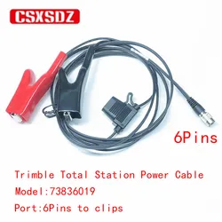 Trimble Total Station Power Cable 73836019 S3 S5 S6 S7 S8 S9 SPS930 Total Station External Power Cable 6Pins to clips