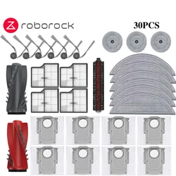 Roborock Premium Robot Vacuum Spare Parts Kit: Main Brushes, Side Brushes, Mop Cloths, HEPA Filters, and Dust Bags (WHITE)