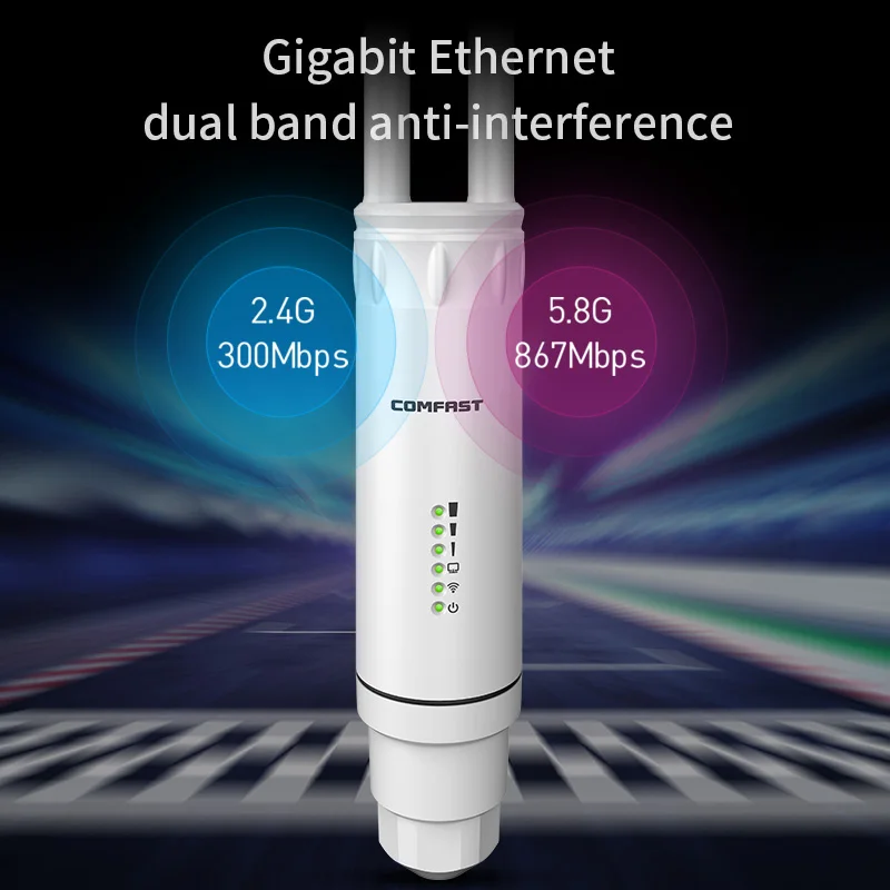 Outdoor Range Extender 3001200mbps Ponto de Acesso sem Fio Banda Dupla Sinal de Alto Ganho 2.4g 5.8g Router Repetidor Booster - Imagem 4