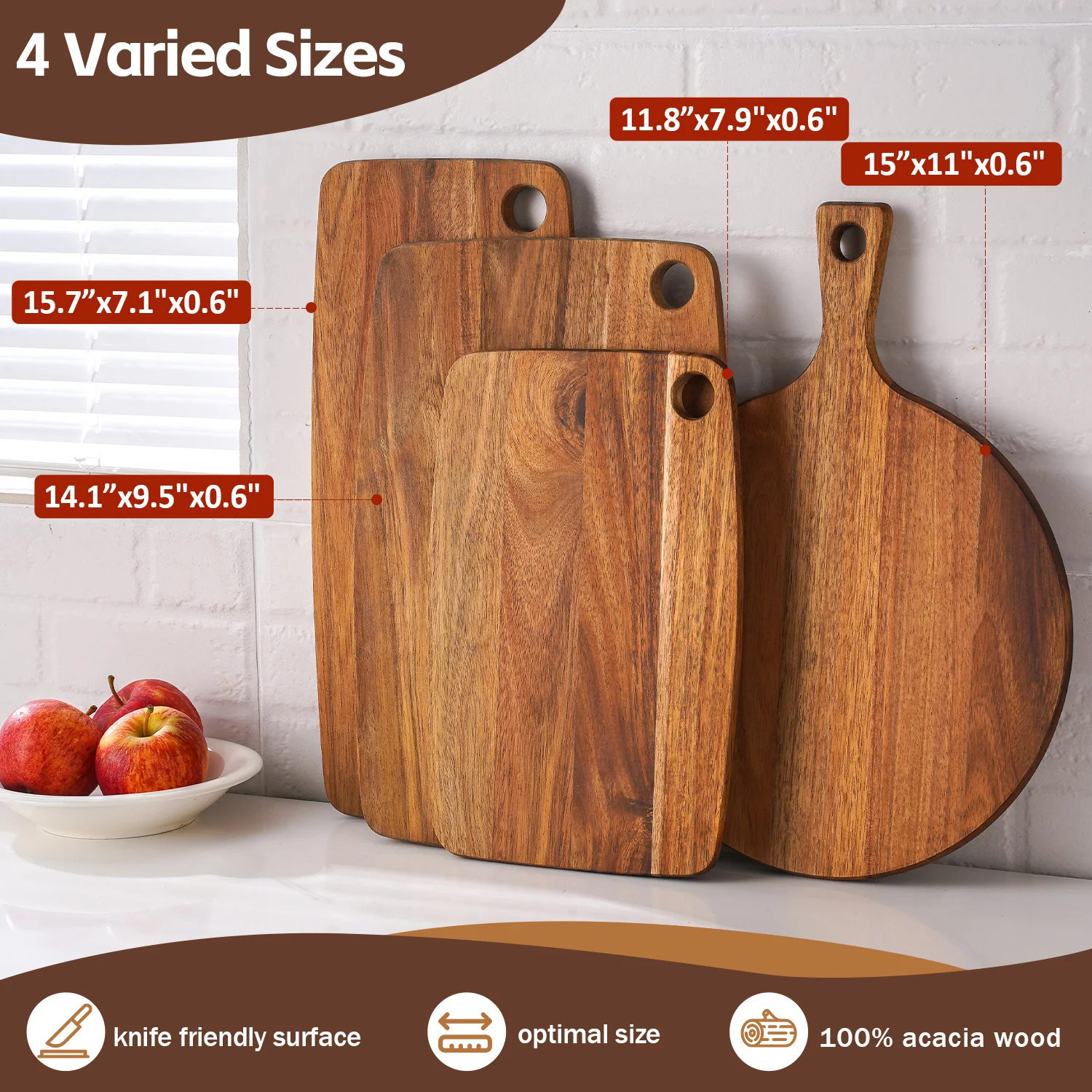 Premium Acacia Wood Charcuterie and Serving Board