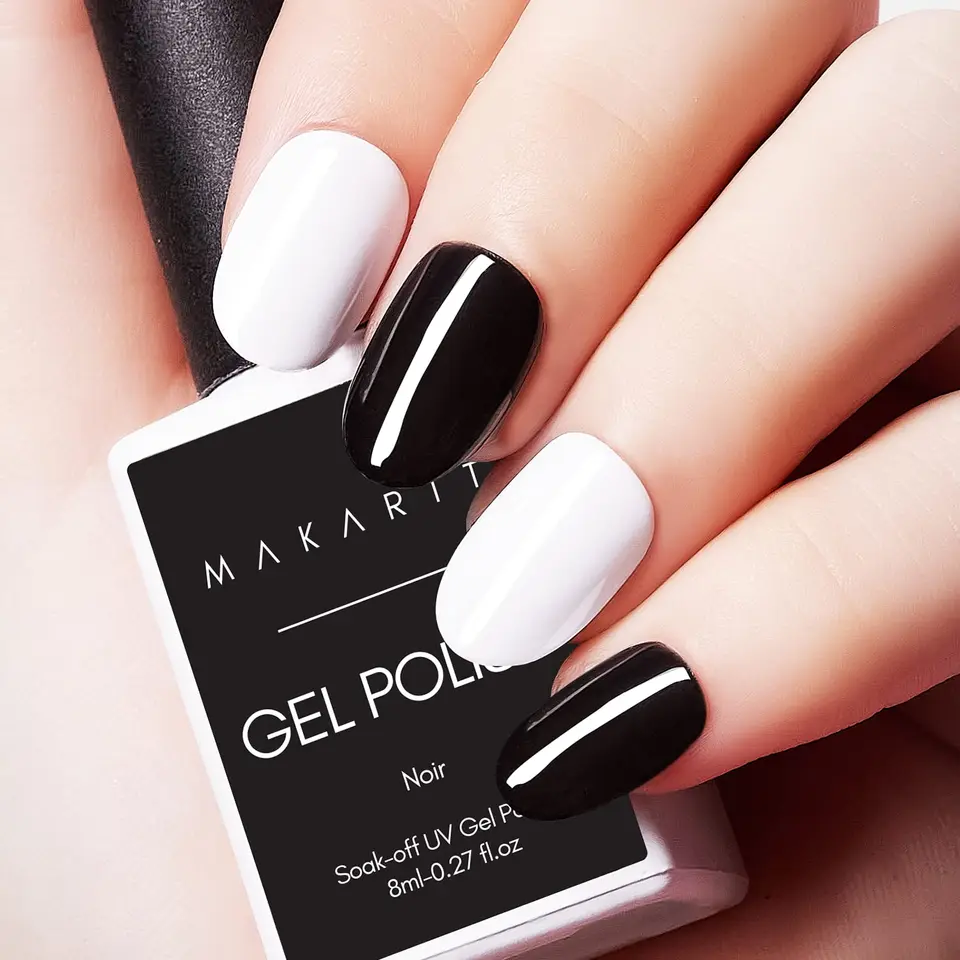 Makartt Black White Gel Nail Polish Set