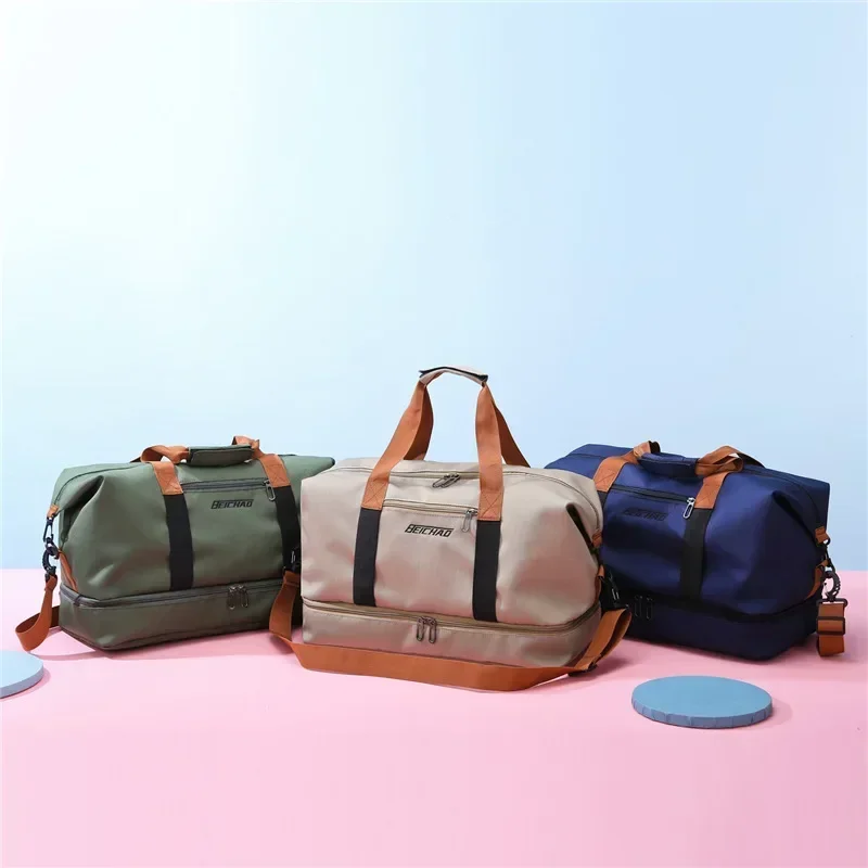 Fashion Gym Fitness Bags For Women Large Capacity Men's Sports bag Waterproof Weekend Voyage Female Messenger Bag Dry And Wet 6
