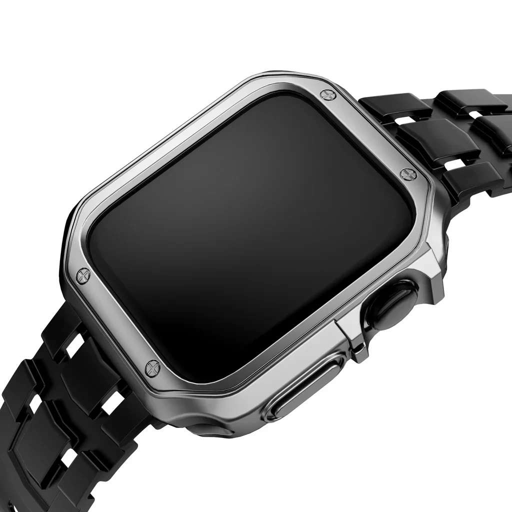 애플 워치용 실리콘 스트랩 및 케이스, 49mm, 45mm, 44mm 밴드, i watch 45mm, Ultra2 시리즈 9 8 7 6 5 4 se 3 2 1 시계 액세서리