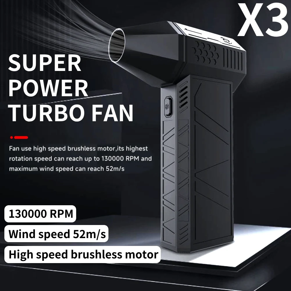 New Turbo Violent Fan X3 Turbo Jet Fan Handheld Brushless Motor 130,000