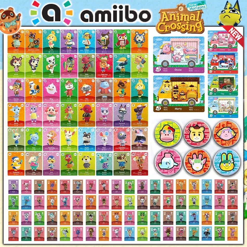 Amiibo Card Game Animal Crossing New Horizons Splatoon 3 Figure Kawaii Roles NS Switch 3DS Set Collect Mini NFC Cards Gifts amiibo cards game cards collectible cards