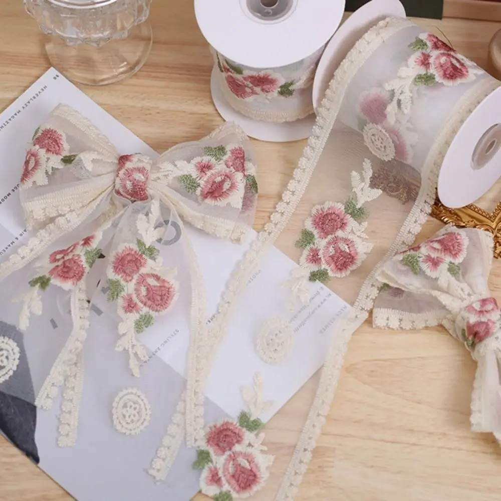 고대 DIY 꽃 레이스 리본, 꽃 봉제 용품, 의류 액세서리, 패션 수공예 재료, 5 야드