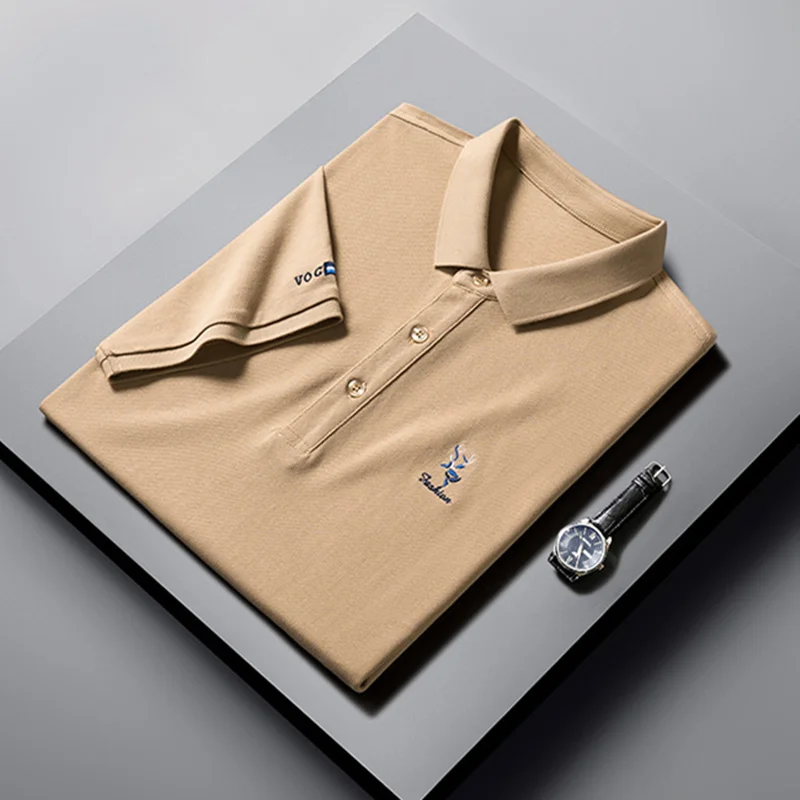 

end fashion designer new 100% High cotton embroidered polo shirt men's Lapel short sleeve T-shirt breathable fashion men's top