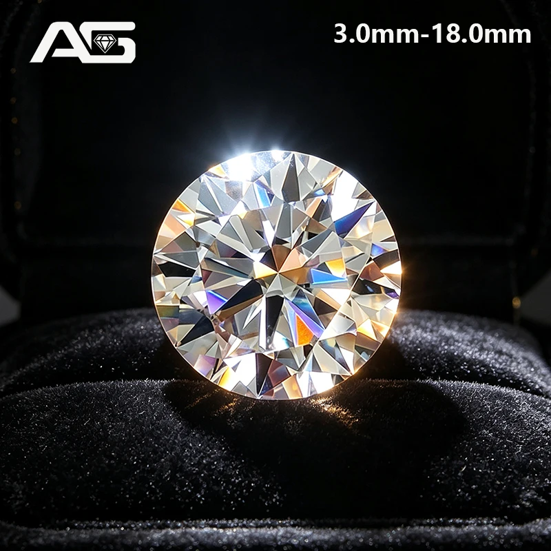 Superweißer D-Farb-Moissanit-Diamanttester mit losem Stein, 0,1–20,0 ct, 3EX Rundschliff, mit GRA-Zertifikat