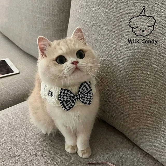 Pearl Dog Collar Jewelled Silk Wedding Cat Puppy Ribbon Scarf Pendant Pet Bows Necklace Satin New Kitten Accessories Bowtie Gift 4
