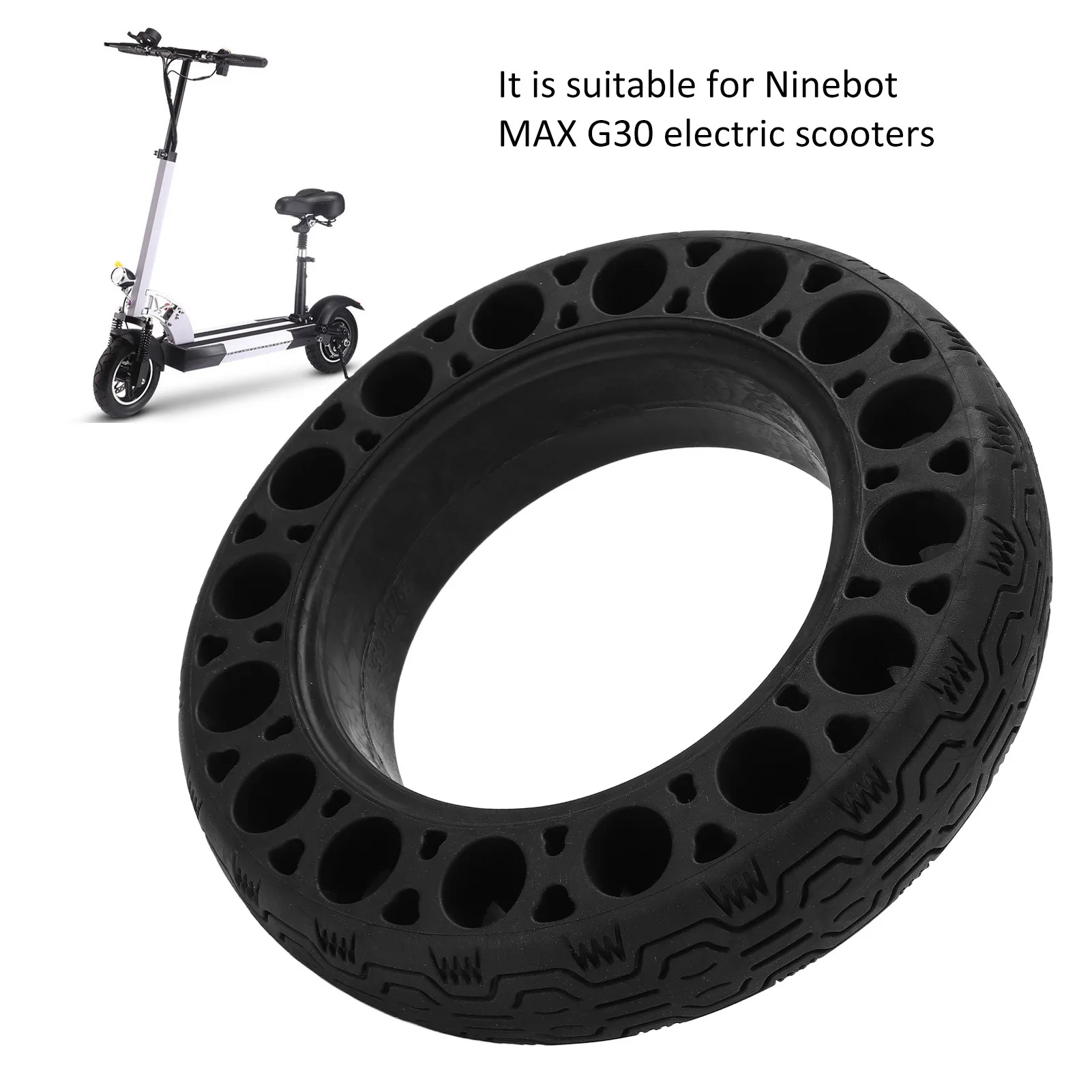 60/70‑6.5 Electric Scooter Tires Rubber Explosion Proof Solid Durable Tire for Ninebot Max G30 Rubber Electric Scooter Parts