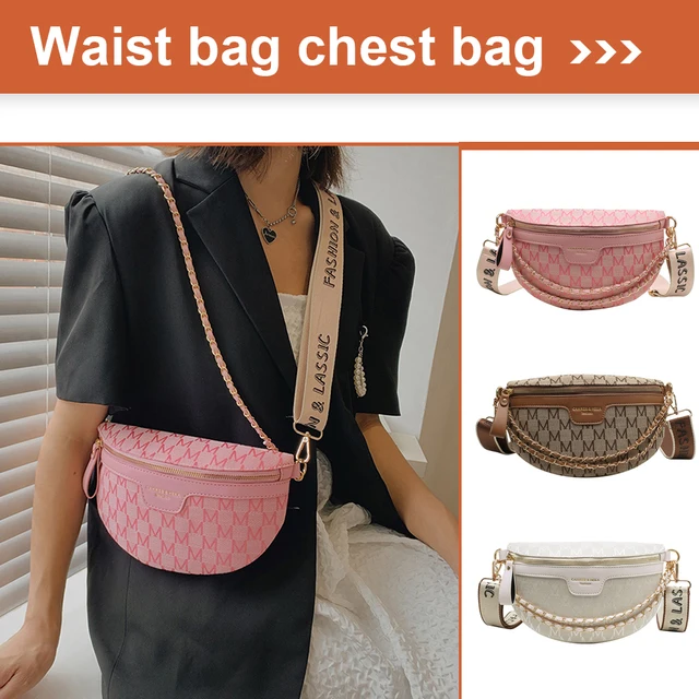 Women's Single Shoulder Bag With Chain Strap And Letter Pattern