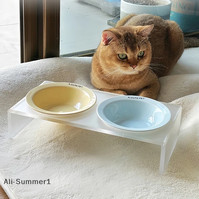 【E】Ceramic Pet Cat Bowl Pet Drinking Water Feeding Bowl Ceramics Cat Food Dog Food Utensils Cat Dog Pet Supplies Accessories 5