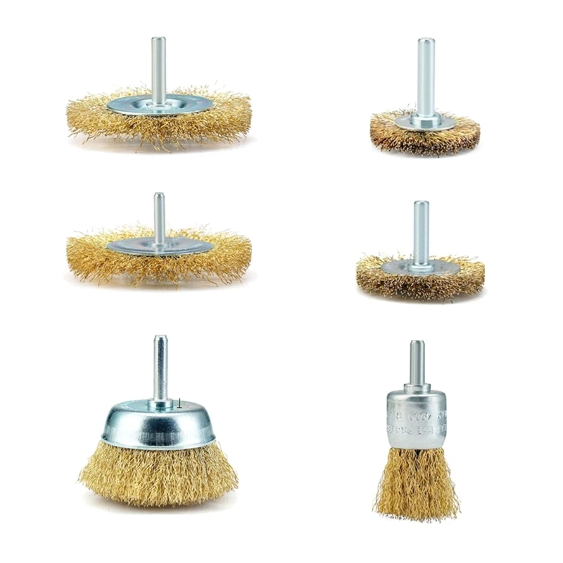 

Y1UU 7Pcs Wire Brush Wheel Cup Brush Set for Drill Die Grinder Abrasive Tools Brush