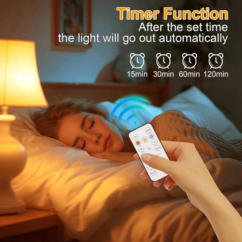 Rechargeable Battery Operated Light Bulb 300LM E26 Screw In for Lamps with Remote Control Dimmable&Timer