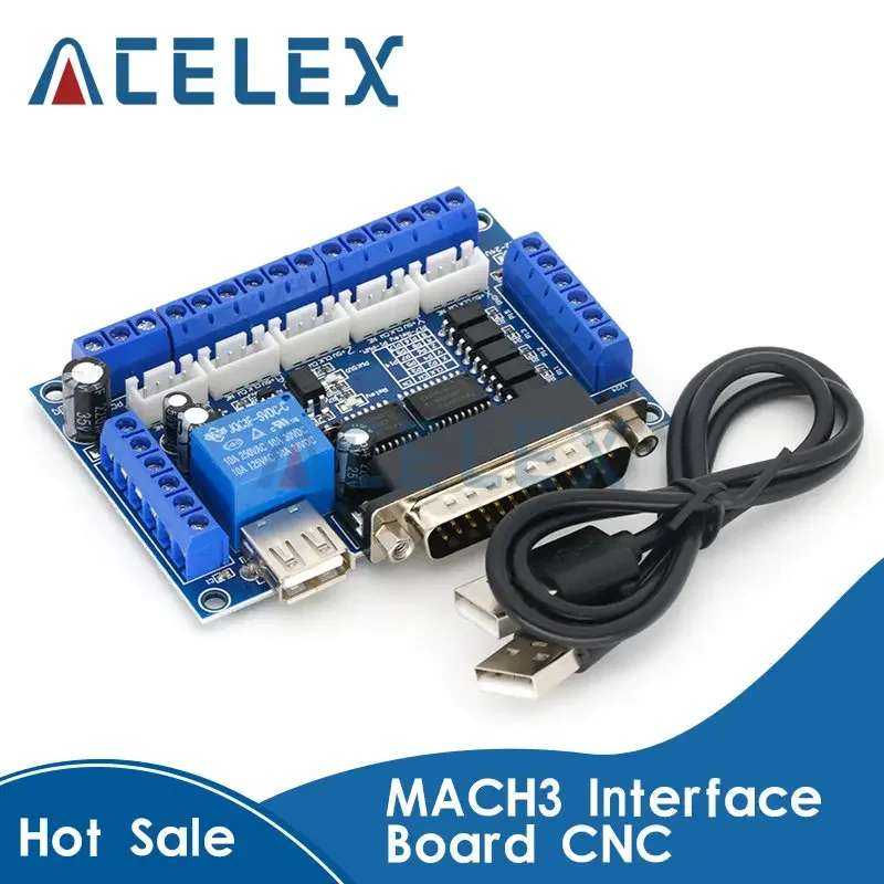 MACH3 Interface Board CNC 5 Axis With Optocoupler Adapter Stepper Motor Driver + USB cable stepper motor driver