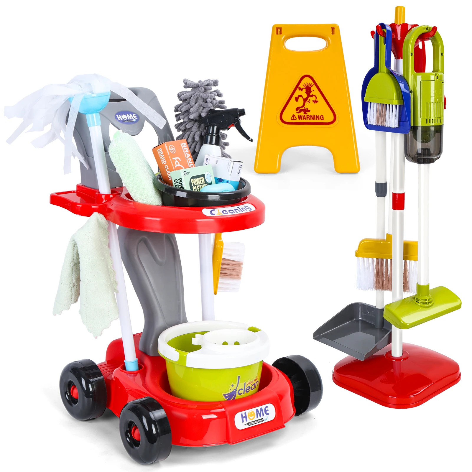 29 Pcs/Set Kids Play House Cleaning Toys, Mini Duster Mob Vacuum Dust Box Broom Toy, Children Role Play Educational Toy, Form Go