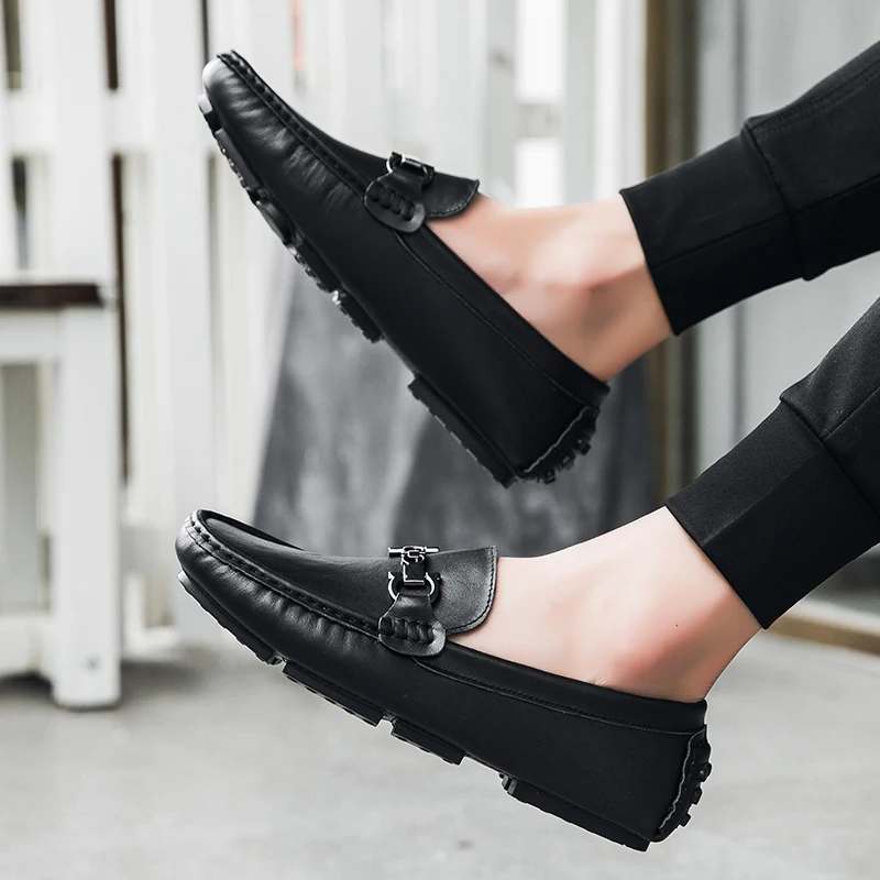 Mocasines de cuero con espejo para hombre, calzado plano de lujo para para Golf, con envío gratis, zapatos elegantes _ - AliExpress Mobile