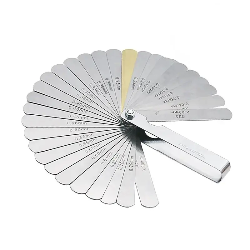 Feeler Gauge 32 Blades Feeler Gauge Metric Gap Filler Gauge 0.04-0.88mm Stainless Steel High Precision Thickness Measurement Tool