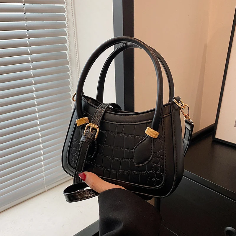 Shoulder Bag Black Handbag Trend Design PU Leather Texture 2023 New Bags for Women Hot Sale Leisure All-match Upgrade Your Style